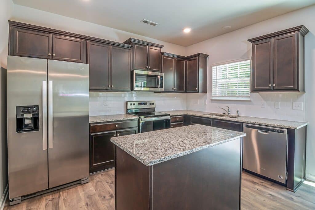 Energy efficient appliances in a kitchen